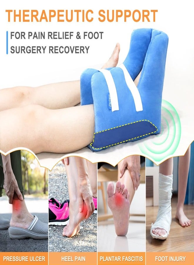 Zelen Heel Protector Cushion for Pressure Sores Foot Heel Protectors Offloading Boot for Diabetic Foot Ulcers Heel Protector Pillow for Bed Sores with Cooling Gel Pack Pressure Relieving Cushion (1PCS) - Image 3